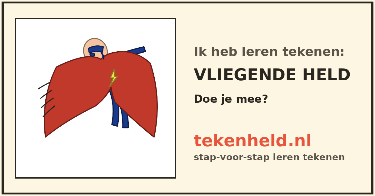 Voorbeeld: Vliegende held tekenen in stappen