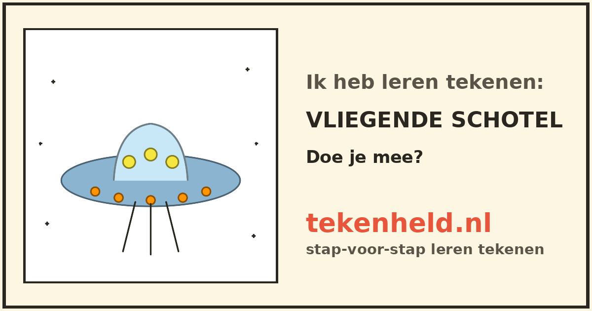Voorbeeld: Vliegende schotel tekenen in stappen