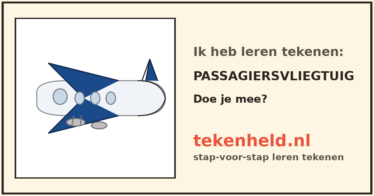 Voorbeeld: Passagiersvliegtuig tekenen in stappen