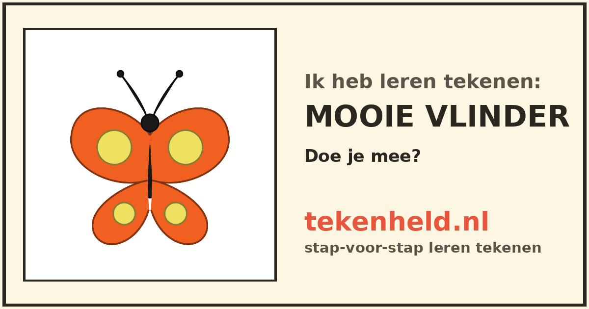 Voorbeeld: Mooie vlinder tekenen in stappen