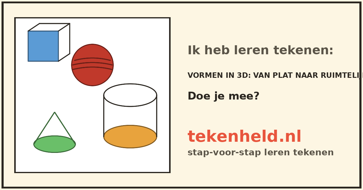 Voorbeeld: Vormen in 3D tekenen in stappen