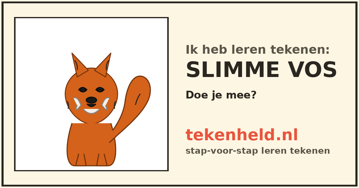 Voorbeeld: Slimme vos tekenen in stappen