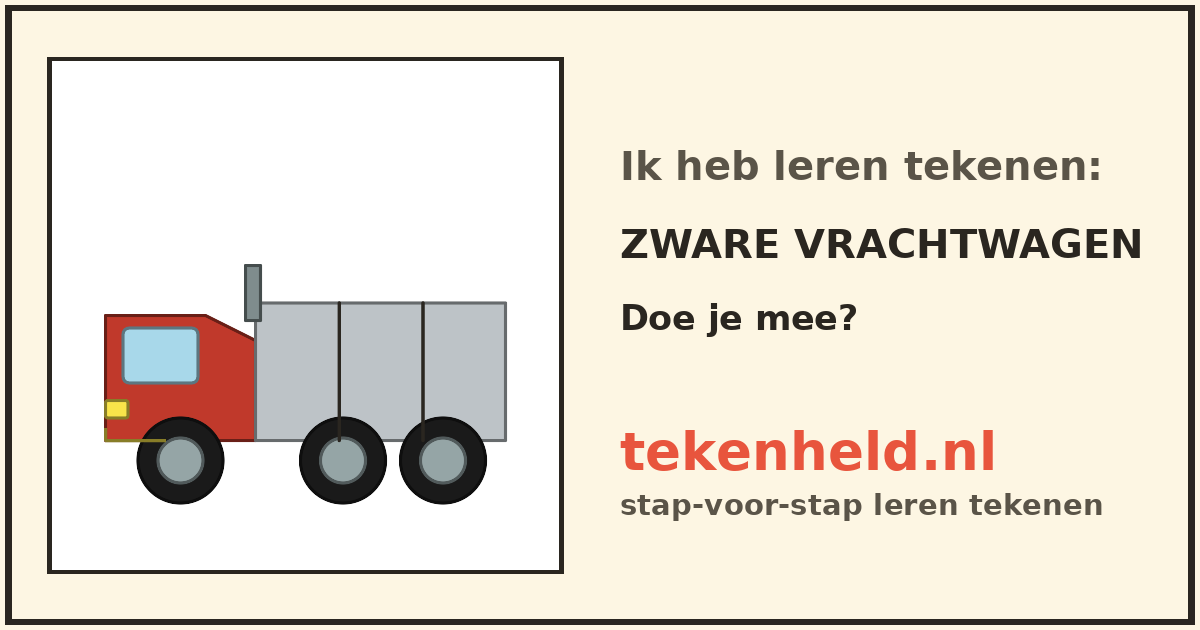 Voorbeeld: Zware vrachtwagen tekenen in stappen