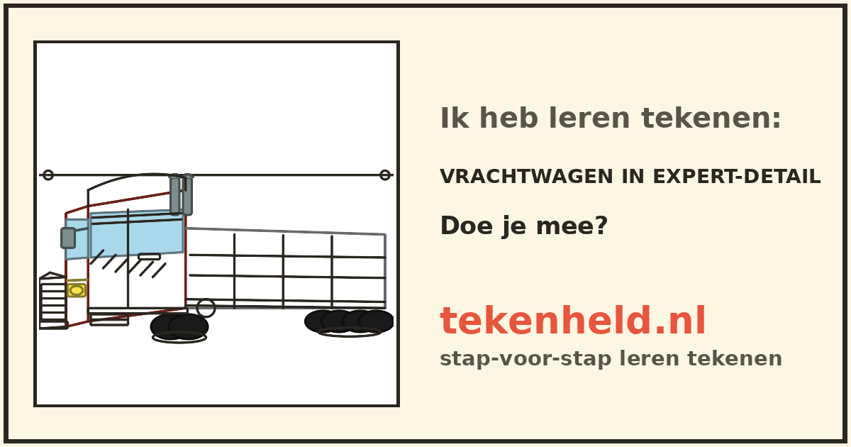 Voorbeeld: Vrachtwagen in expert-detail tekenen in stappen