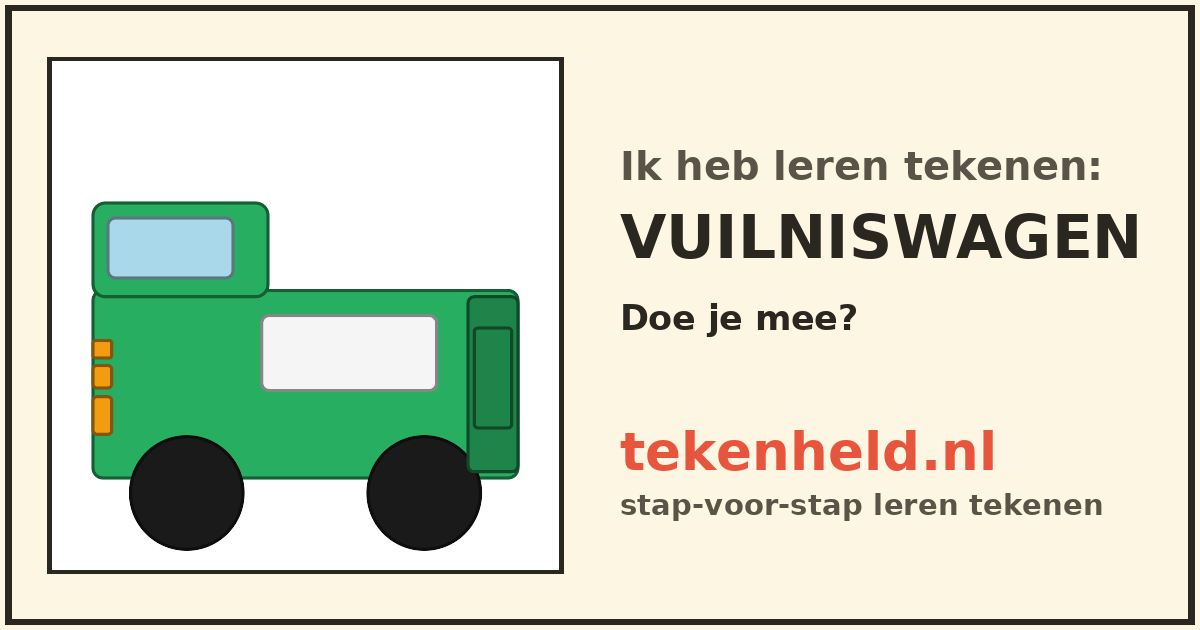 Voorbeeld: Vuilniswagen tekenen in stappen