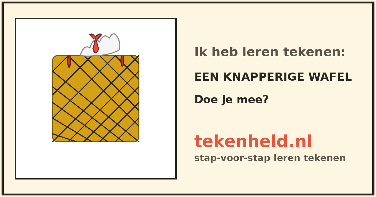 Voorbeeld: Een knapperige wafel tekenen in stappen