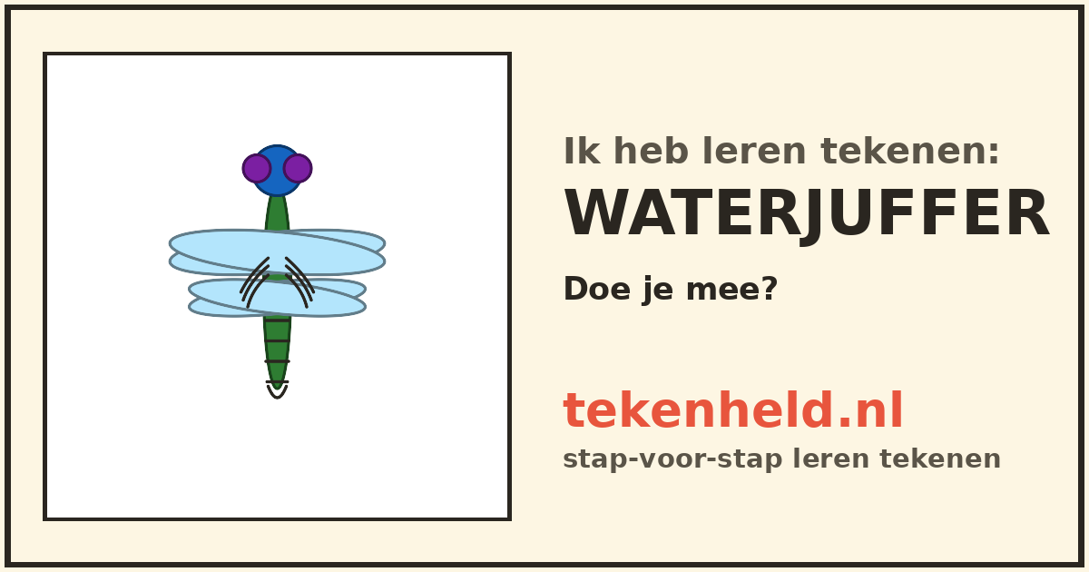 Voorbeeld: Waterjuffer tekenen in stappen