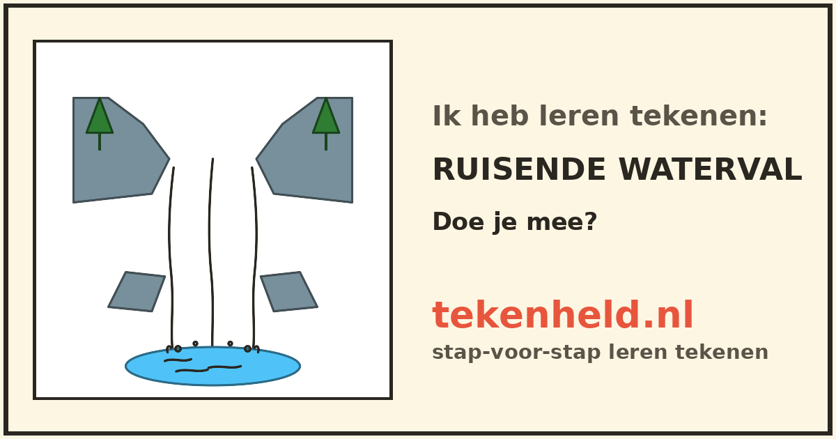 Voorbeeld: Ruisende waterval tekenen in stappen