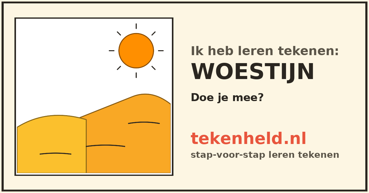 Voorbeeld: Woestijn tekenen in stappen