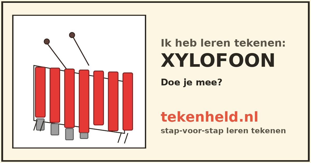 Voorbeeld: Xylofoon tekenen in stappen