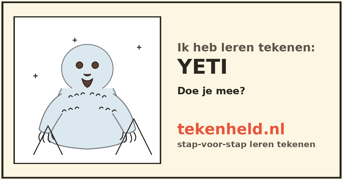 Voorbeeld: Yeti tekenen in stappen