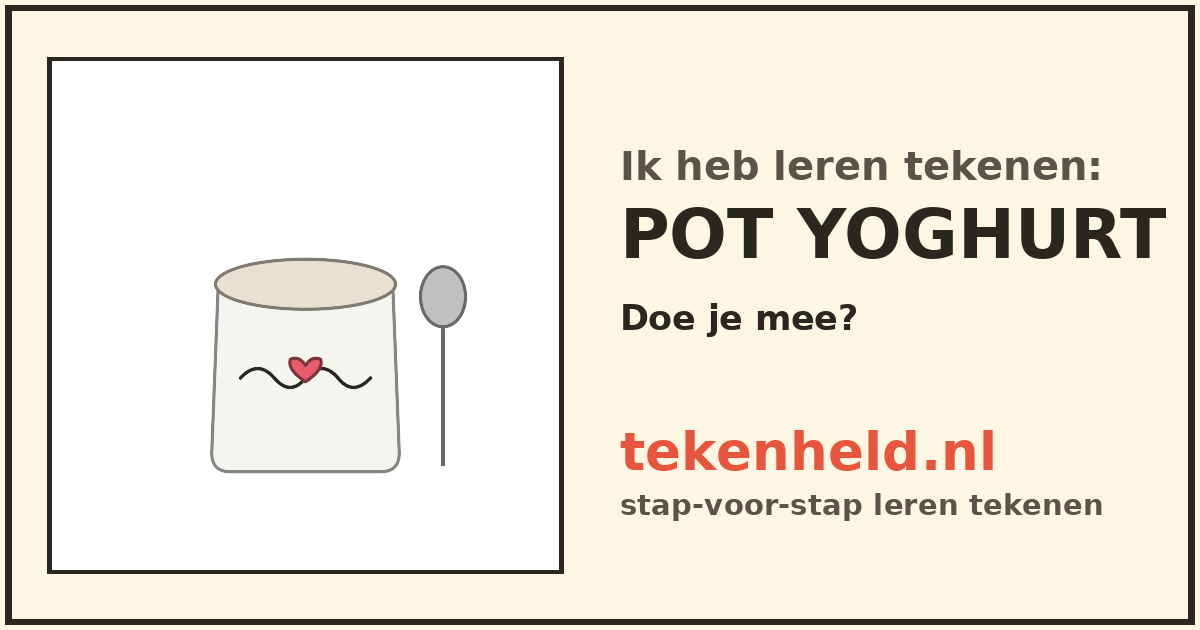 Voorbeeld: Pot yoghurt tekenen in stappen