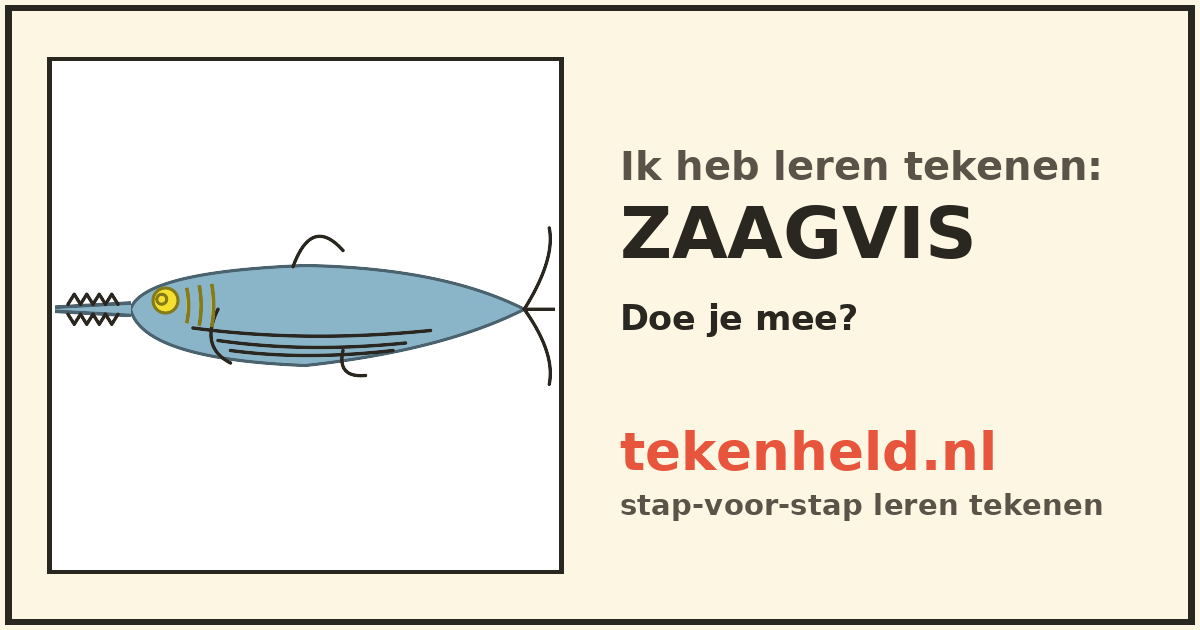 Voorbeeld: Zaagvis tekenen in stappen