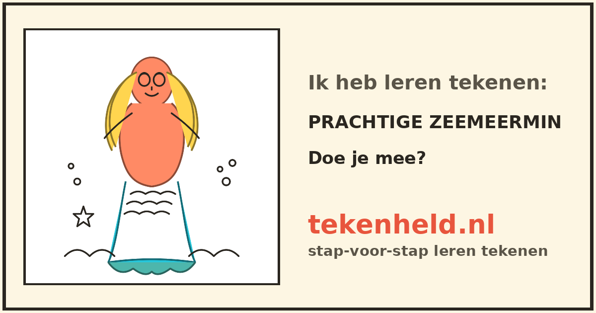 Voorbeeld: Prachtige zeemeermin tekenen in stappen