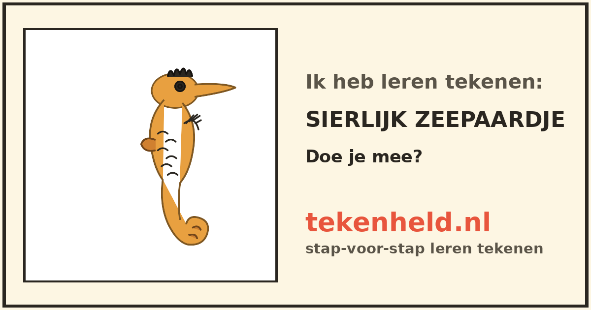 Voorbeeld: Sierlijk zeepaardje tekenen in stappen