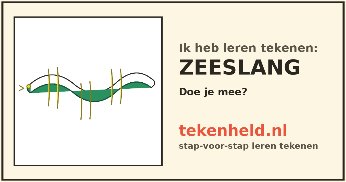 Voorbeeld: Zeeslang tekenen in stappen