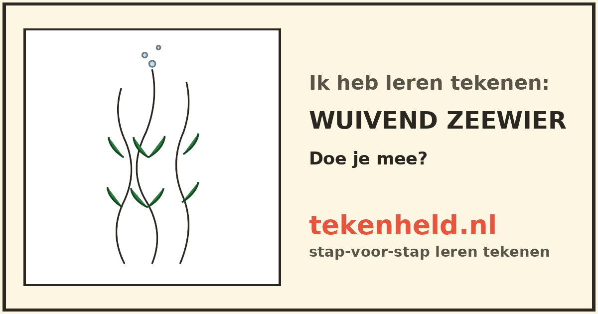 Voorbeeld: Wuivend zeewier tekenen in stappen