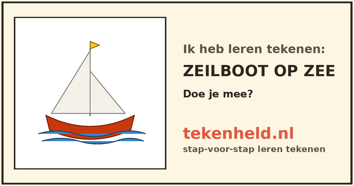 Voorbeeld: Zeilboot op zee tekenen in stappen