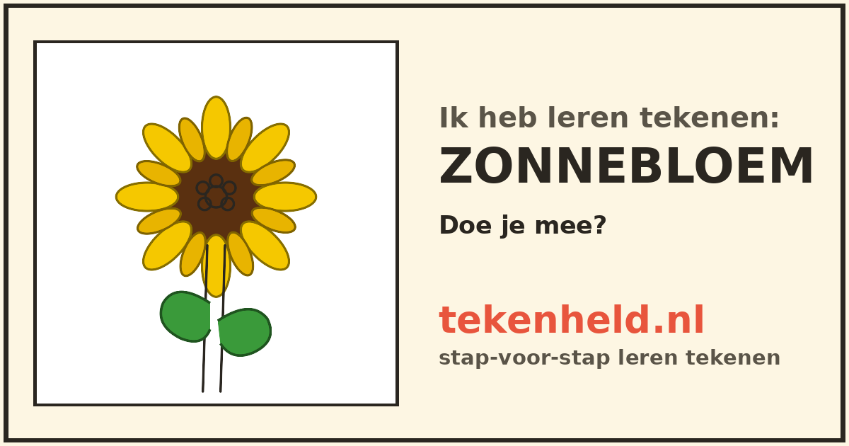 Voorbeeld: Zonnebloem tekenen in stappen