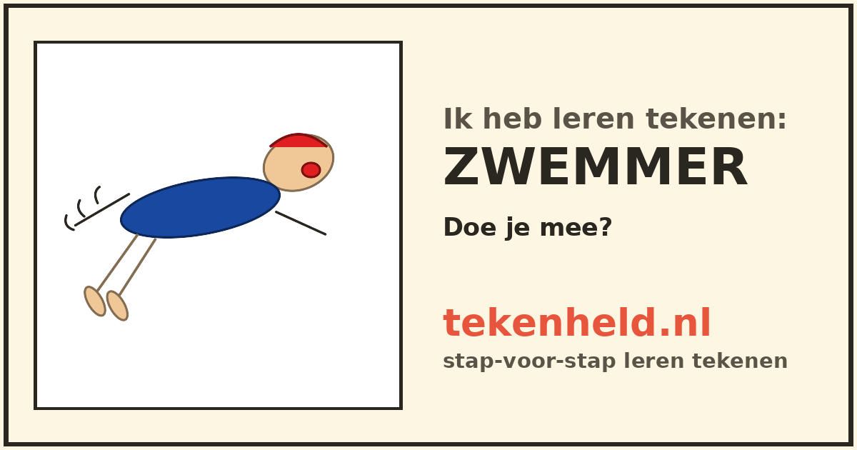 Voorbeeld: Zwemmer tekenen in stappen
